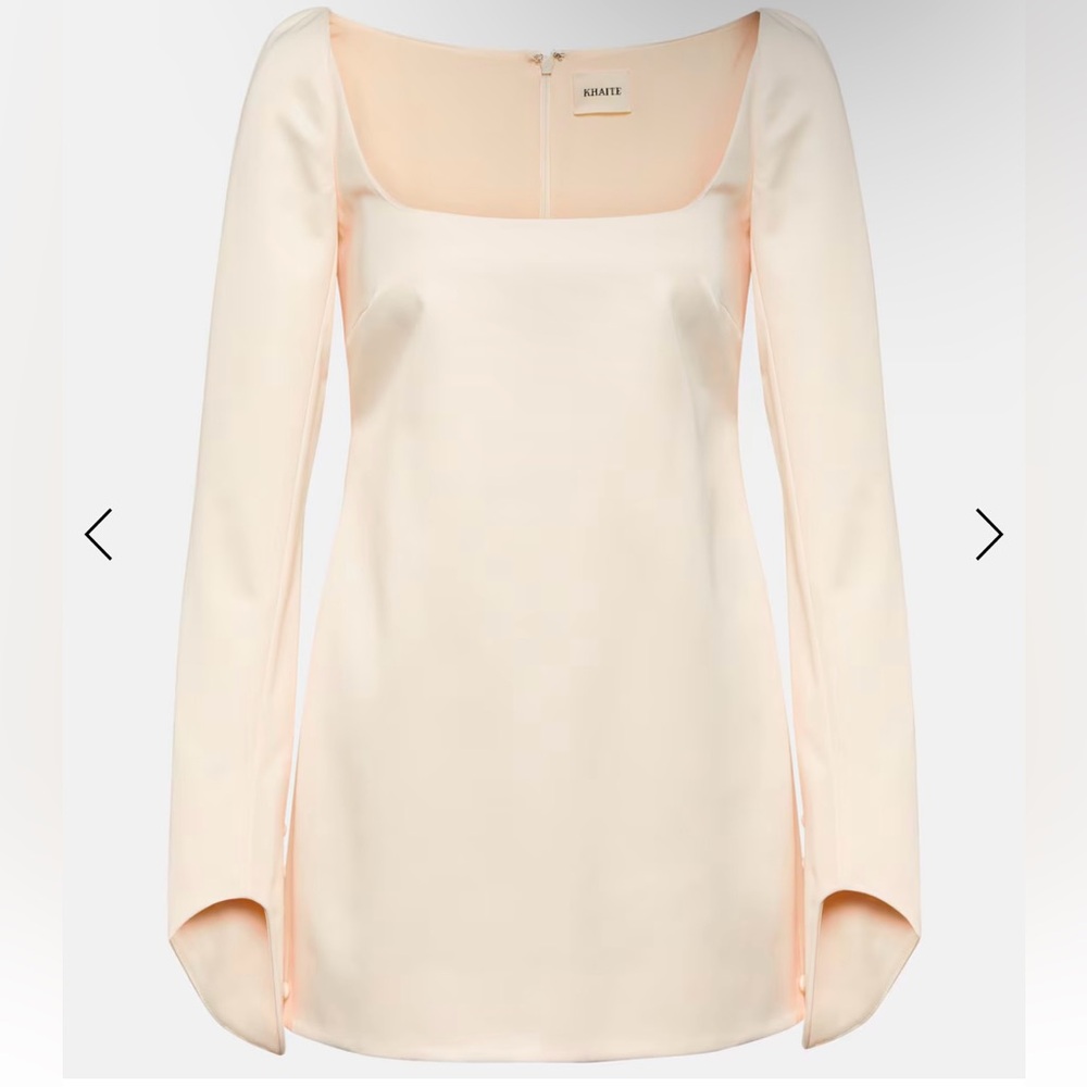 Khaite Tate Satin Dress in Bone